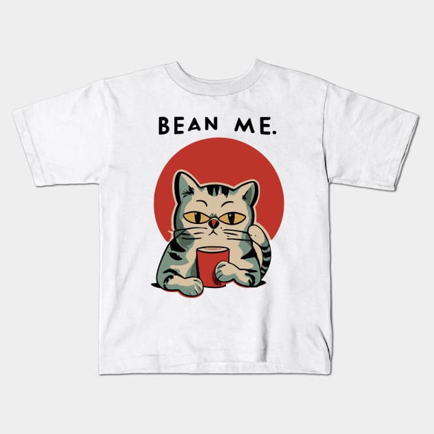 bean me  - tired cat and coffee Kids T-Shirt by Kingrocker Clothing